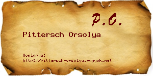 Pittersch Orsolya névjegykártya